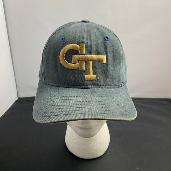 Vintage Georgia Tech Blue Yellow Jackets Hat New Era Size 7 - Picture 1 of 6